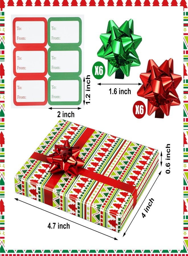 peony man 12 Pack Christmas Gift Card Holder Boxes with Bows and Tags Christmas Polka Dot Stripes Gift Card Boxes Red Green Xmas Tree Gifts Wrap Box for Xmas Holiday Party Favors Gifts Wrapping - Image 2